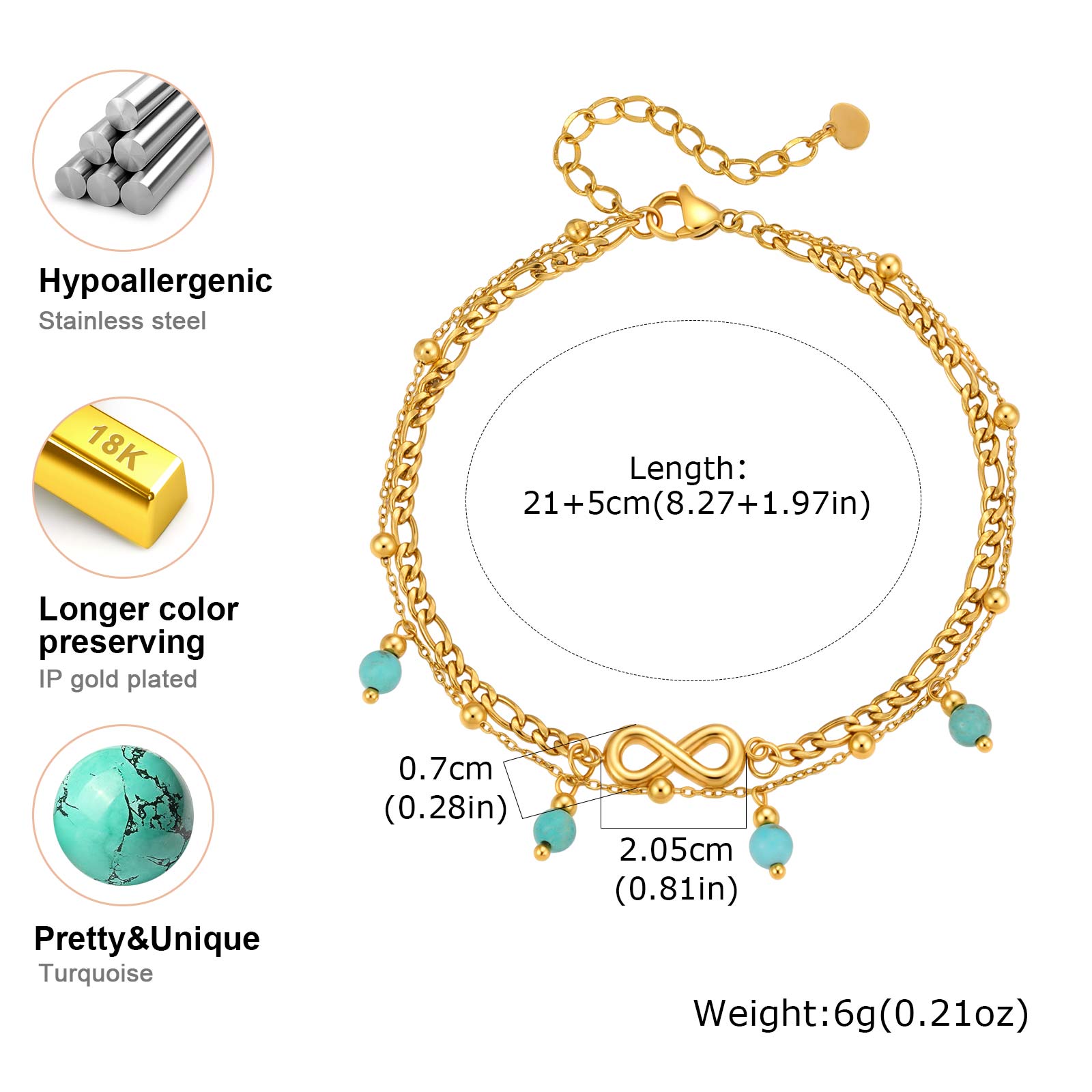 สร้อยข้อเท้า Vnox สไตล์โบฮีเมี - Jc Jewelry & Watches Photos บทวิจารณ์และราคา